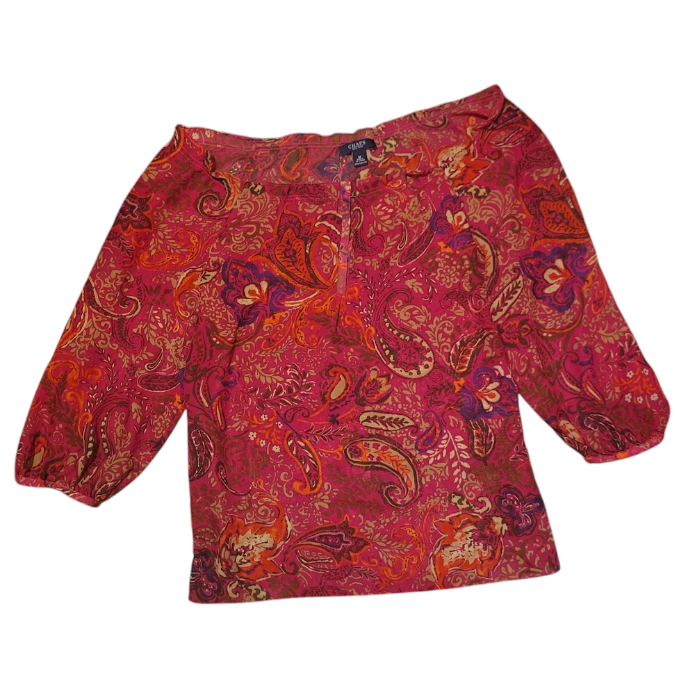 CHAPS Paisley Print Women's Top Size M